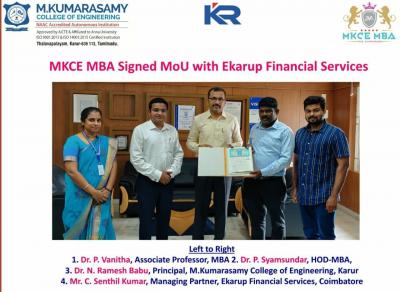  MOU SIGNED WITH KUMARASAMY COLLEGE